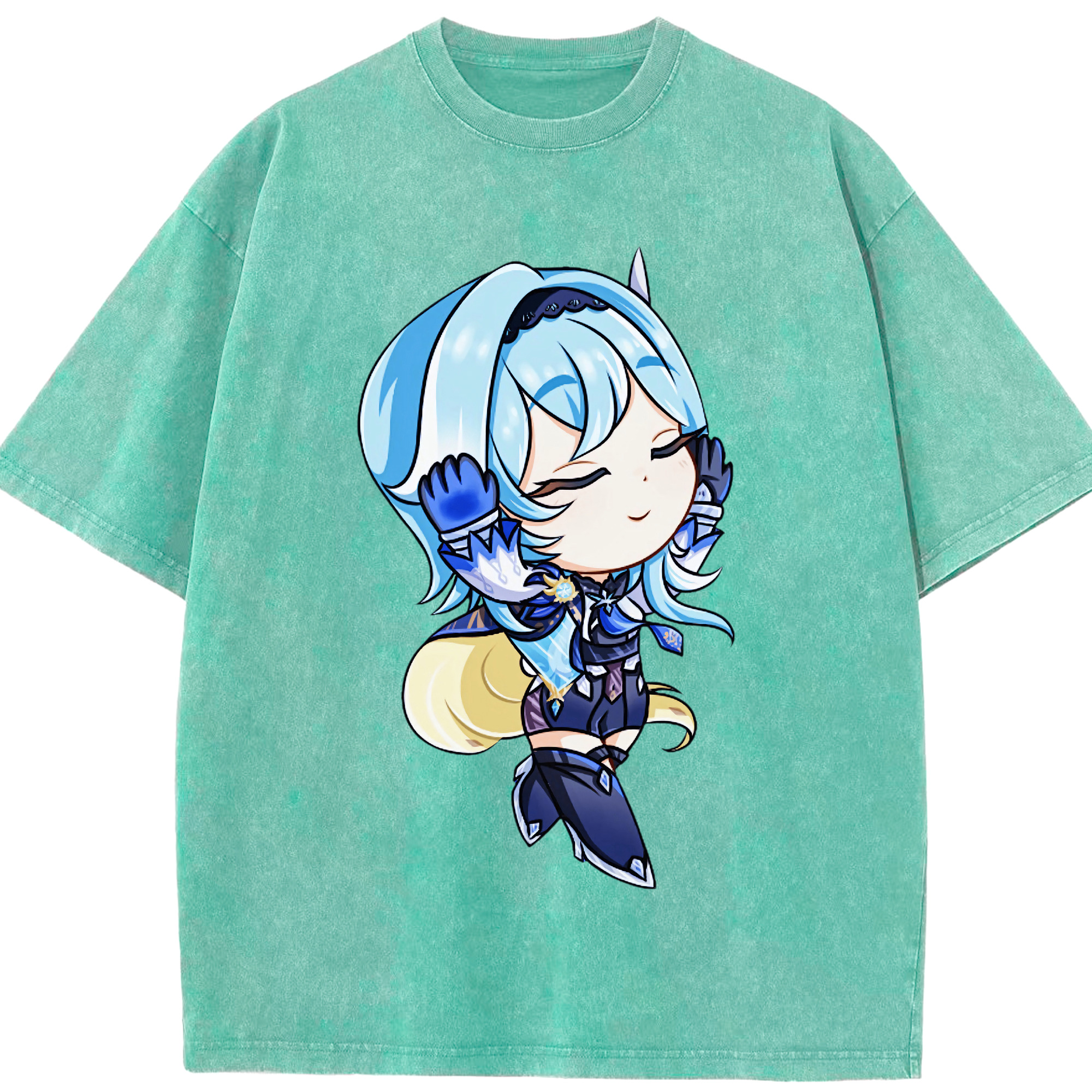 げんし神 优菈 ゆうら genshin Yūra 綿100% ヴィンテージ風 半袖Tシャツ（フロントプリント）